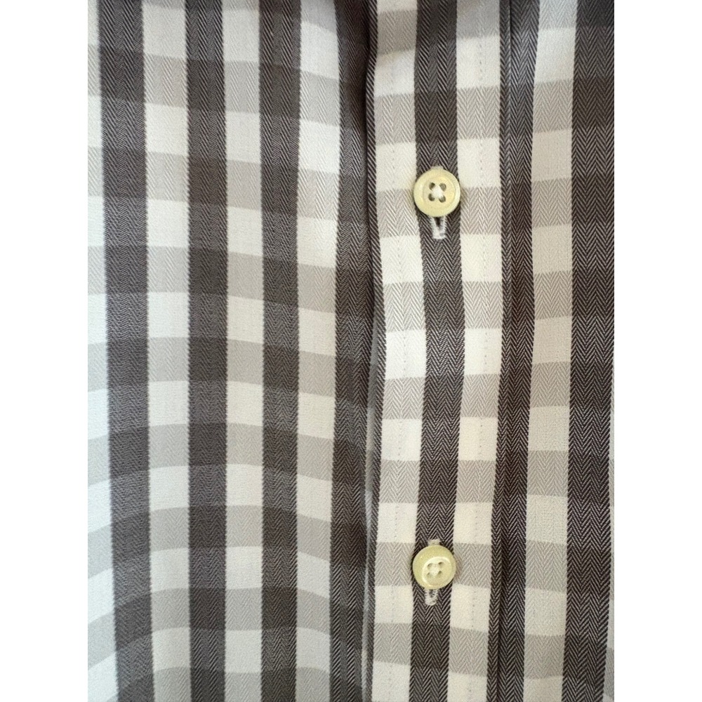Nordstrom Men Wrinkle Free Gingham Button Down Shirt Traditional Fit Long Sleeve - Picture 3 of 8
